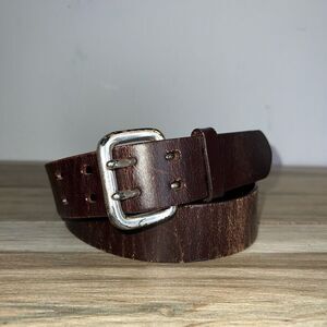 Express Leather Belt Women’s Large Black Leather Classic Heritage Silver Buckle